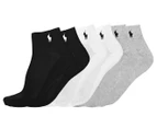 Polo Ralph Lauren Women's US Size 9-11 Non-Slip Heel Sock 6-Pack - Assorted