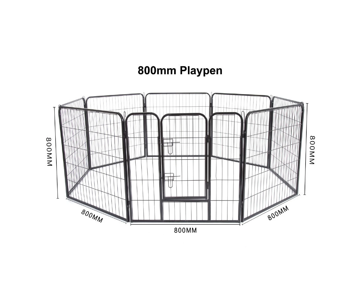 Petset Heavy Duty Metal Playpen 80cm Black