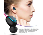 Wireless Bluetooth V5.0 HD Stereo Sound Quality Binaural TWS in Ear Headphone Earbuds with Portable Charging Box - Black