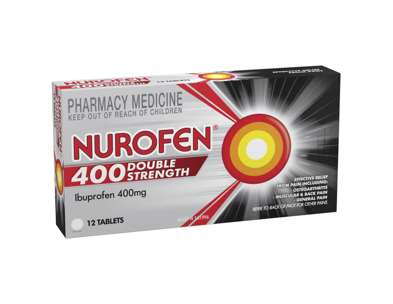 Nurofen Double Strength Pain and Inflammation Relief Tablets 400mg Ibuprofen 12 Pack