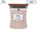 WoodWick Vanilla & Sea Salt Scented Crafted Candle Glass Jar Wax w/ Lid Medium