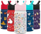 (414ml Water Bottle, -Daisy Duck Garden) - Simple Modern Disney Water Bottle for Kids Reusable Cup with Straw Sippy Lid Insulated Stainless Steel Thermos T