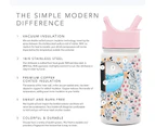(414ml Water Bottle, -Daisy Duck Garden) - Simple Modern Disney Water Bottle for Kids Reusable Cup with Straw Sippy Lid Insulated Stainless Steel Thermos T