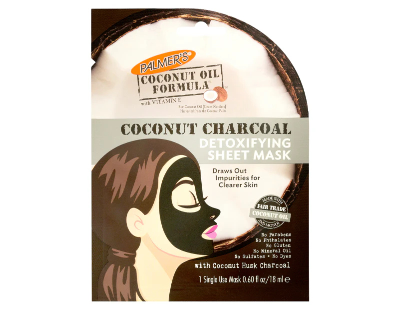 Palmer's Coconut Charcoal Detoxifying Sheet Mask 18mL