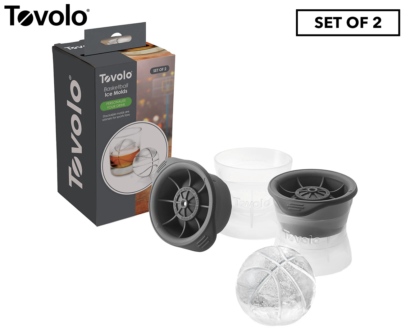 Tovolo Set of 4 Tennis and Golf Ball Ice Molds