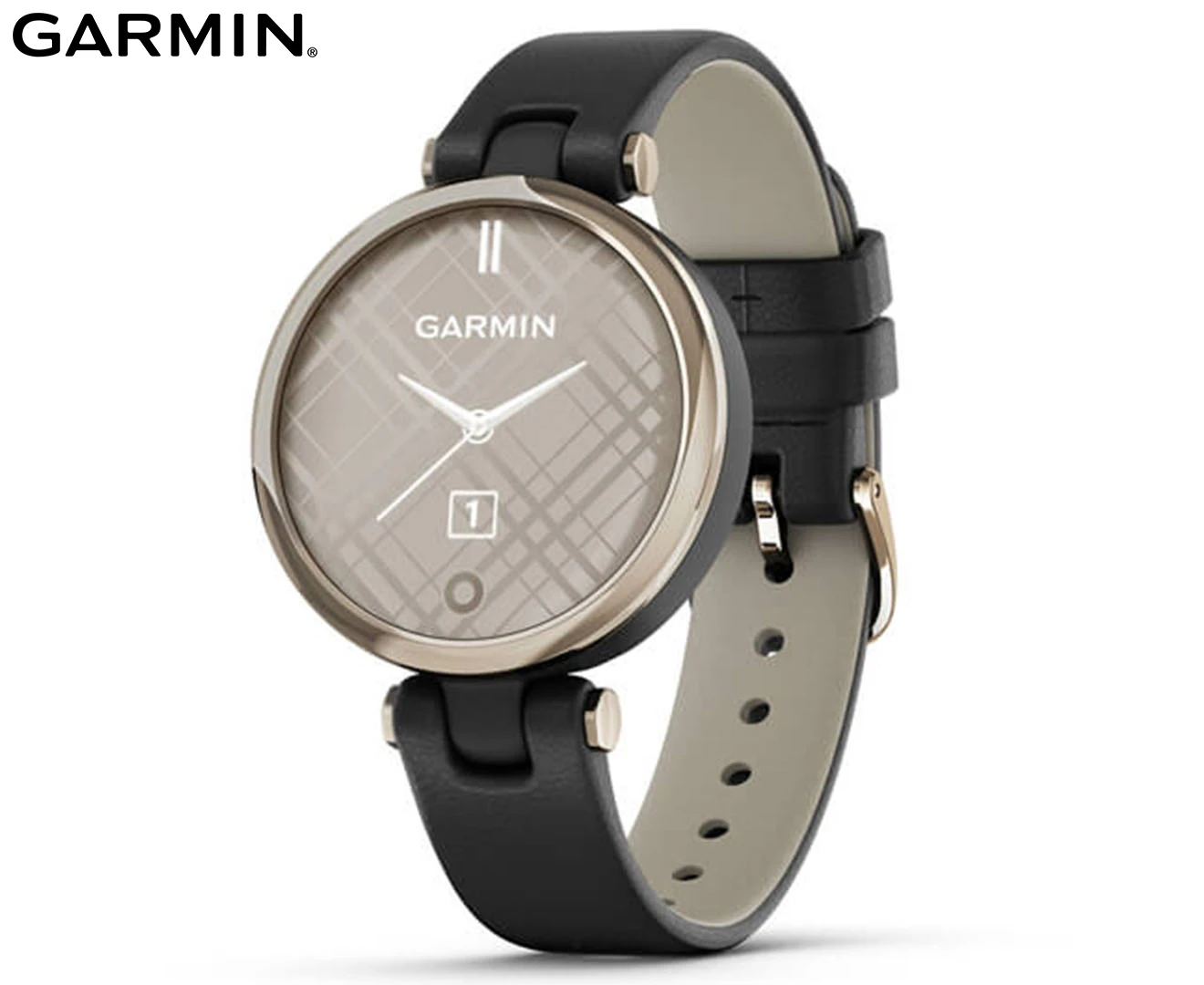 Garmin Women's 34.5mm Lily Leather Smart Watch - Cream Gold/Black