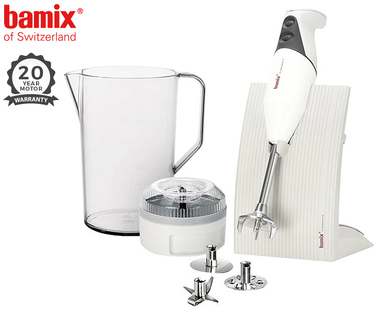 Bamix Classic Electric Blender Swilline Immersion Kitchen Stick 140W White Set