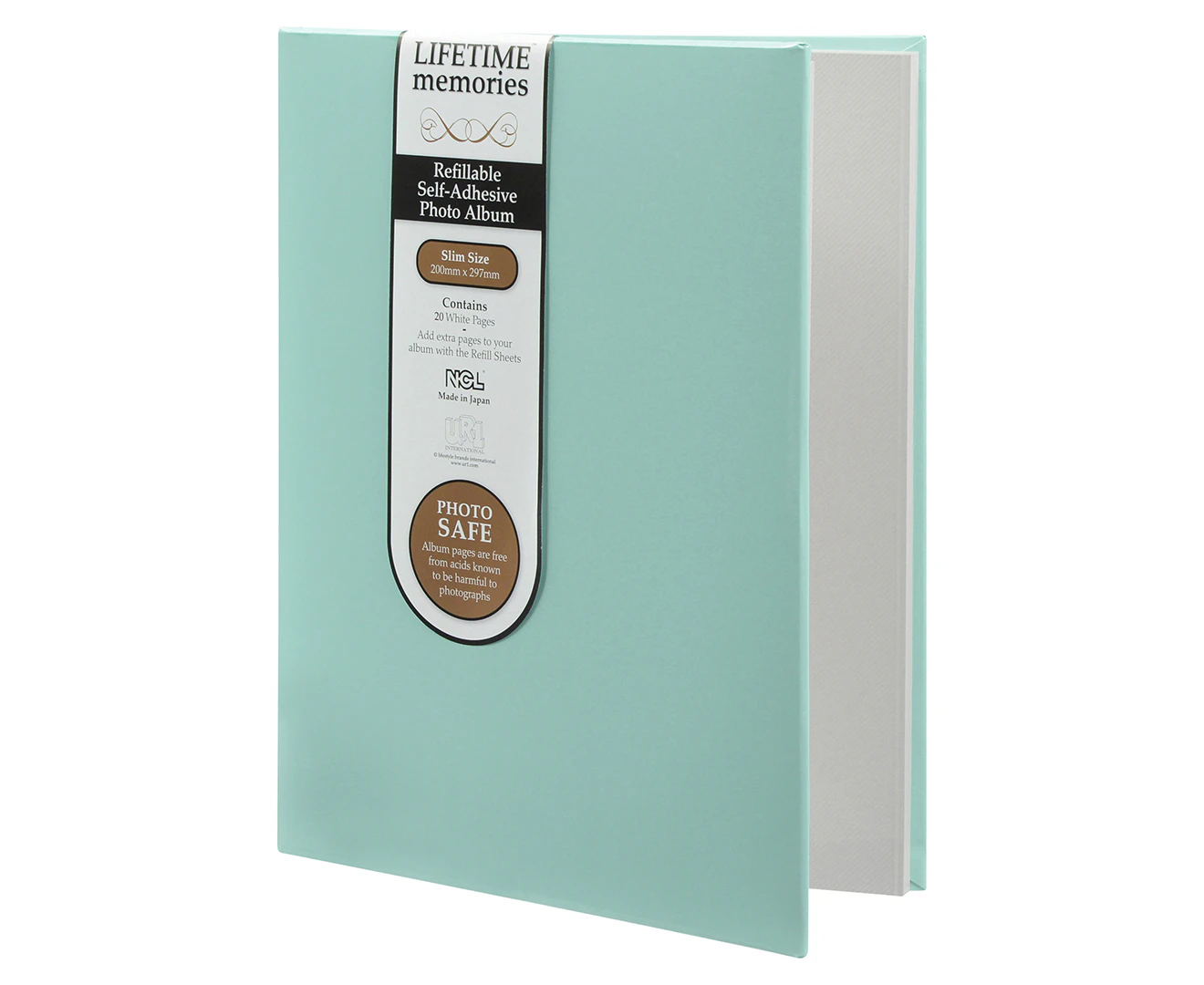 NCL Self Adhesive Slim Green Refillable Album White Pages