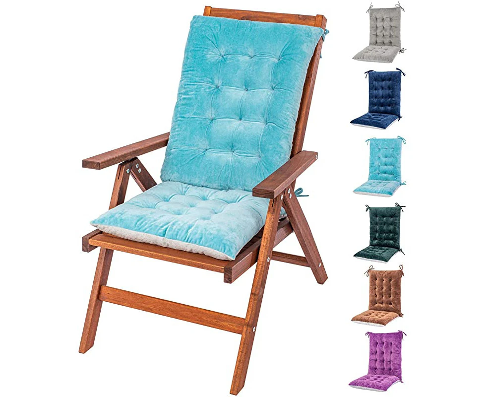 (Flannel 1, Sky Blue) - Rocking Chair Cushions and Pads, Adirondack Chair Cushion, Back and Seat Cushion for Outdoor, Patio chair, Office chair, Desk chair