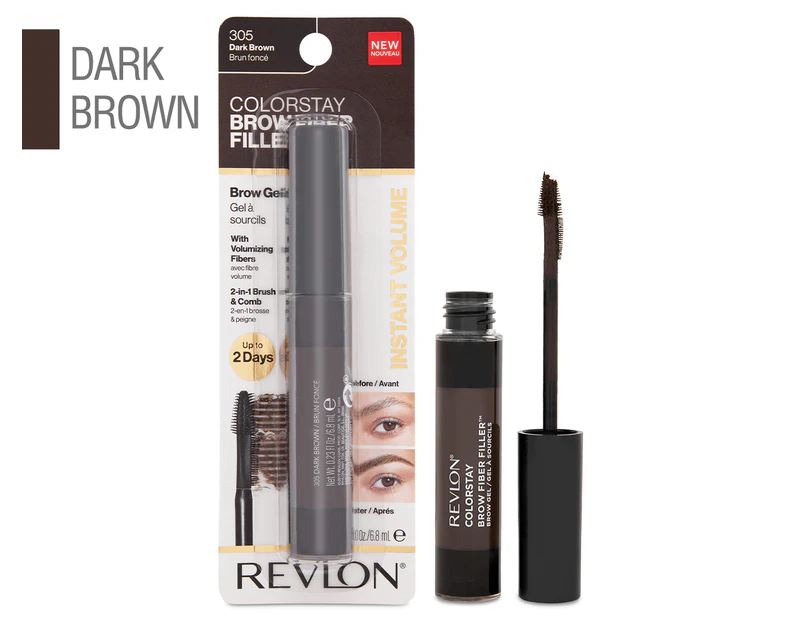 Revlon ColourStay Brow Fibre Filler Gel 6.8mL - Dark Brown