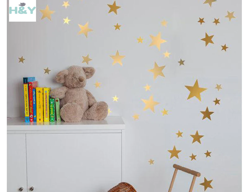 H&Y Wall Art 176-Piece 5-Size Stars Wall Stickers