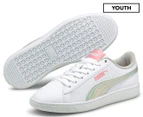 Puma Youth Girls' Vikky V2 Rainbow Sneakers - Puma White/Peony/Silver