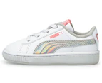 Puma Toddler Girls' Vikky V2 Rainbow Sneakers - Puma White/Peony/Silver