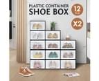 24PCS Plastic Shoe Display Cases Stackable Storage Organiser Box White 9