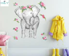 H&Y Wall Art Small Flowers Elephant Art Wall Stickers