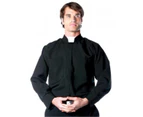 Religious Priest Men's Black Plus Size Costume Shirt Mens
