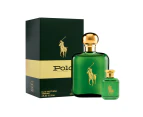 2pc Ralph Lauren Polo Green 118ml EDT Fragrance w/ 15ml Natural Spray Set Men