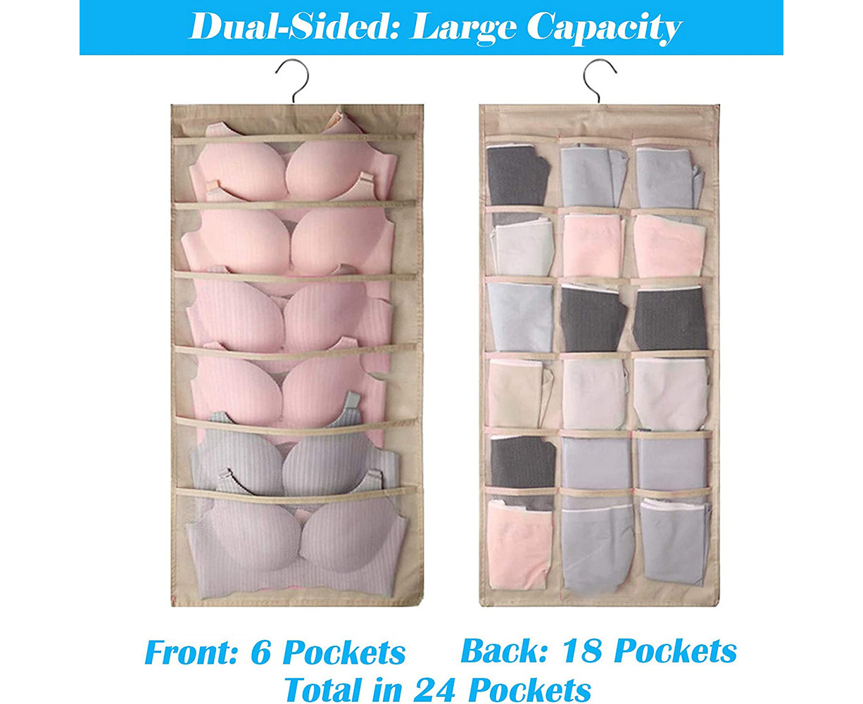 Multifunctional Closet Underwear Storage Bag Double-Sided Hanging