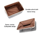 3-Pack Large Foldable Storage Basket Storage Cube Box Organizer With Handles-Gray