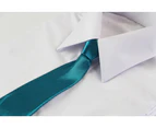 Kids Boys Turquoise Elastic Plain Neck Tie Polyester