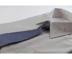 Kids Boys Navy & White Diagonal Patterned Elastic Neck Tie Polyester