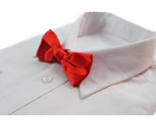 Boys Red Orange Plain Bow Tie Polyester