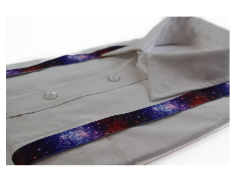 Boys Adjustable Galaxy Patterned Suspenders Fabric