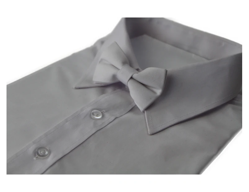 Boys Toddlers Quality White Plain Bow Tie Cotton/Polyester