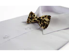 Boys Gold Leopard Patterned Bow Tie Polyester