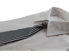 Kids Boys Black & White Vertical Patterned Elastic Neck Tie Polyester
