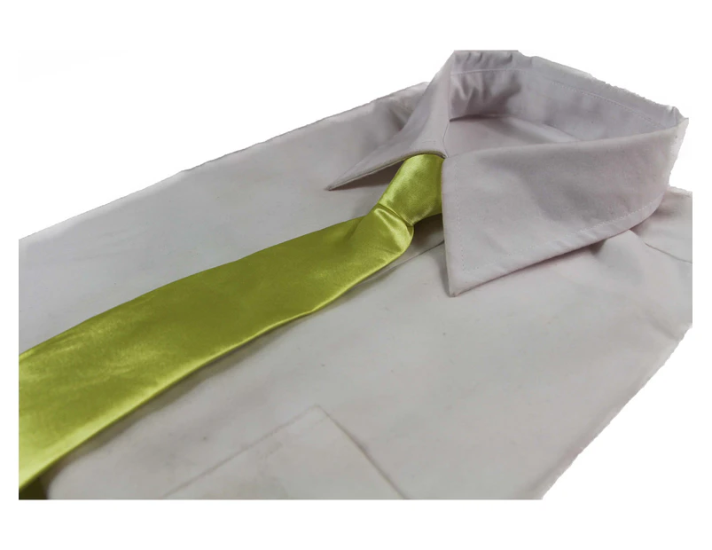 Kids Boys Lime Elastic Plain Neck Tie Polyester
