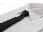 Teen Boys Kids Black Sequin Elastic Neck Tie Polyester