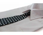 Kids Boys Black & White Patterned Elastic Neck Tie - Skulls Polyester
