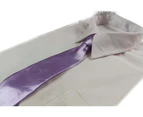 Kids Boys Lavender Elastic Plain Neck Tie Polyester