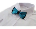 Boys Teal Two Tone Layer Bow Tie Polyester