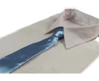 Kids Boys Light Blue Elastic Plain Neck Tie Polyester