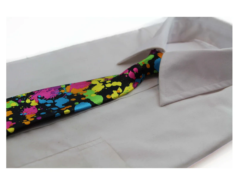 Kids Boys Multicoloured Patterned Elastic Neck Tie - Splash Polyester