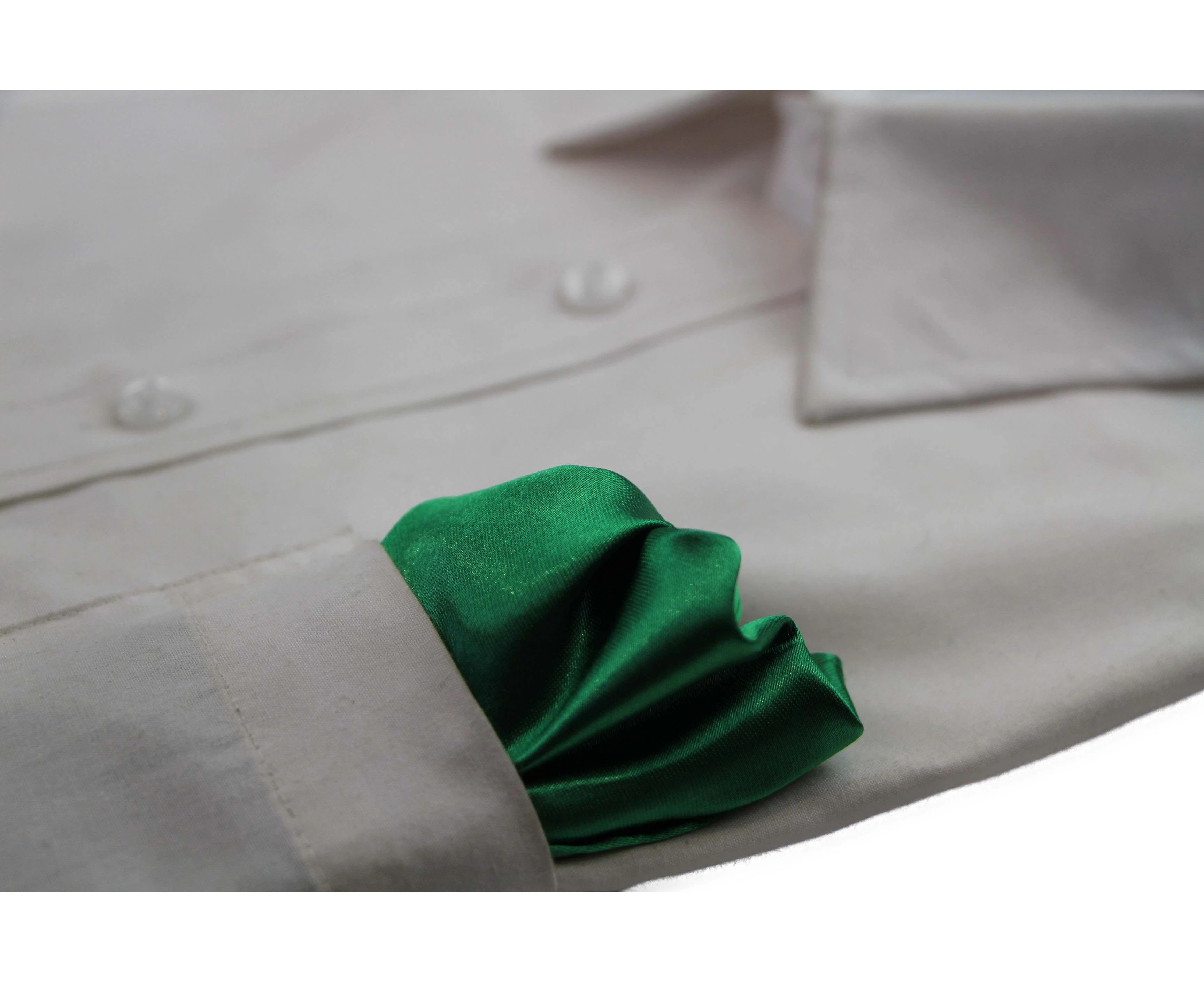 Mens Green Pocket Square Polyester