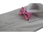 Boys Light Pink & White Polka Dot Pattern Bow Tie Polyester