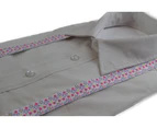 Boys Adjustable White With Purple, Yellow & Pink Stars Patterned Suspenders Fabric