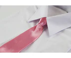 Kids Boys Light Pink Elastic Plain Neck Tie Polyester