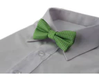 Boys Light Green Bow Tie With White Polka Dots Polyester