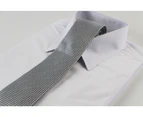 Mens Silver & Black Grid Patterned 8cm Neck Tie Polyester