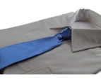 Kids Boys Cornflower Blue Elastic Plain Neck Tie Polyester