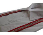 Boys Adjustable Red Train Tracks Patterned Suspenders Fabric