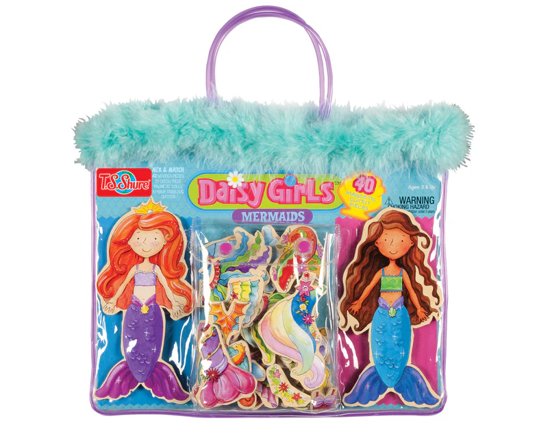 Daisy Girls Mermaids Wooden Magnetic Dress-Up Dolls