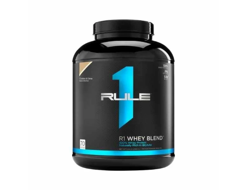 Rule 1 Whey Blend Protein Powder- Cookies and Cream - 2.27KG - 5.0LB - Cookies and Cream