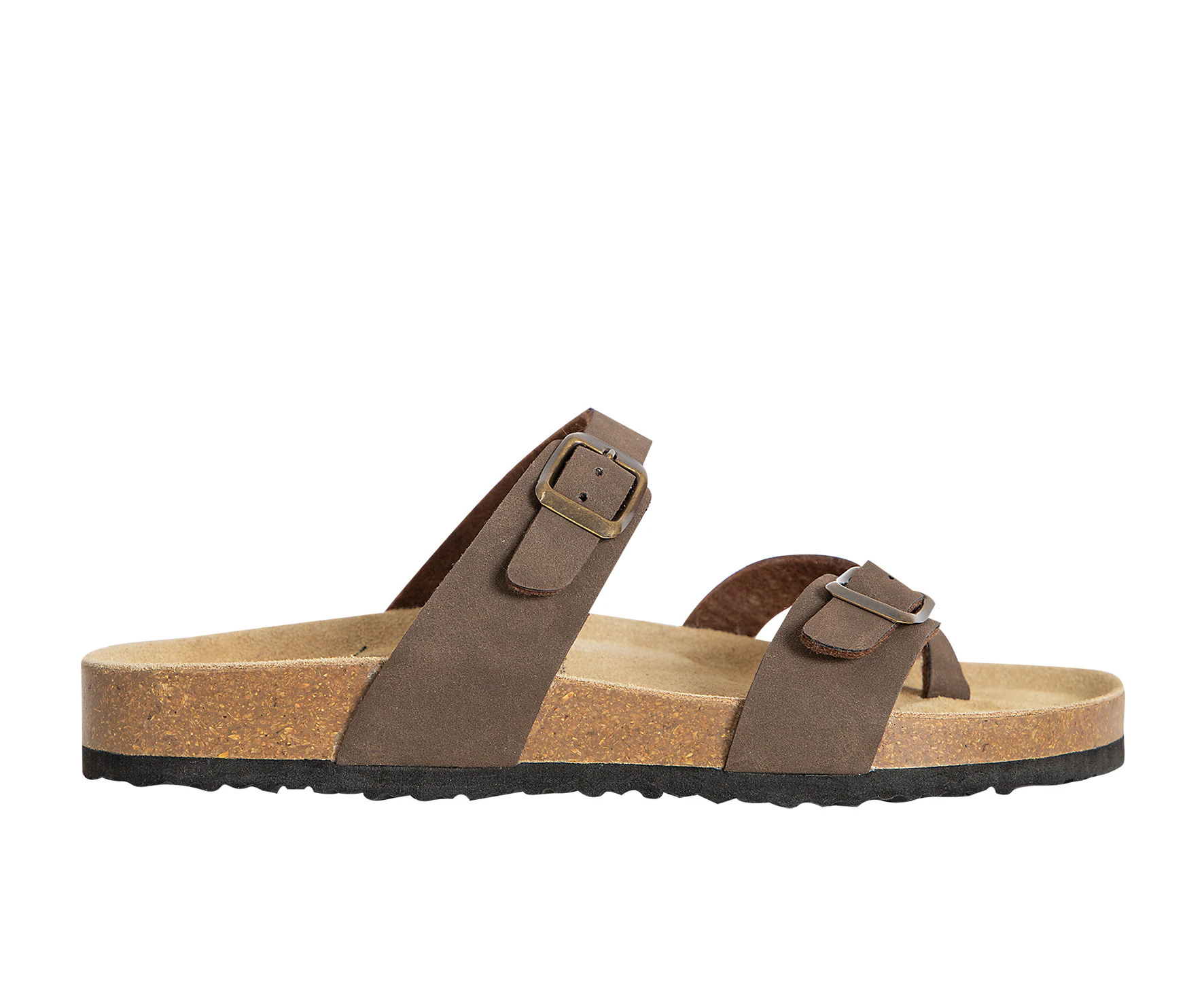 Rachel Vybe Sandal Slide Dual Strap with Adjustable Buckles Women's - Brown