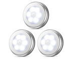 3 Pack Cordless Battery-Powered Motion Sensor Light Closet Lights Stair Lights-White