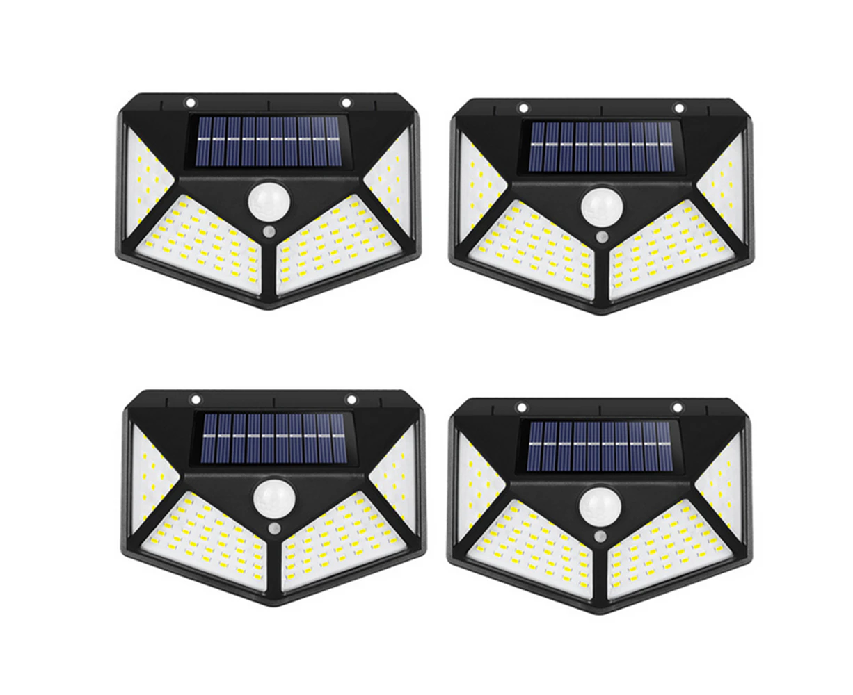 4 Pack Solar Lights Wireless Motion Sensor Lights Waterproof for Outdoor (100 LEDS)